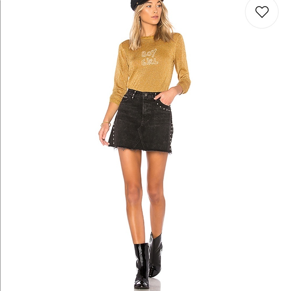 NEW • GRLFRND • Eva Studded Mini Skirt Black 29